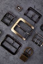 Пряжка ременная металл 60х50 мм, 1 шт, 14 шлифованный черн.никель, Micron GB 1616