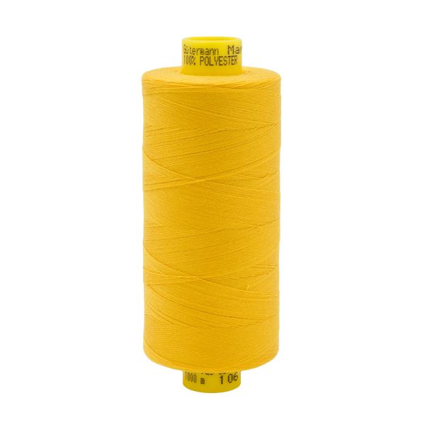 Нитка особо тонкая Gutermann Mara №150 (150/2), 1000 м, 713953, цв. 106 темно-желтый, 1 катушка