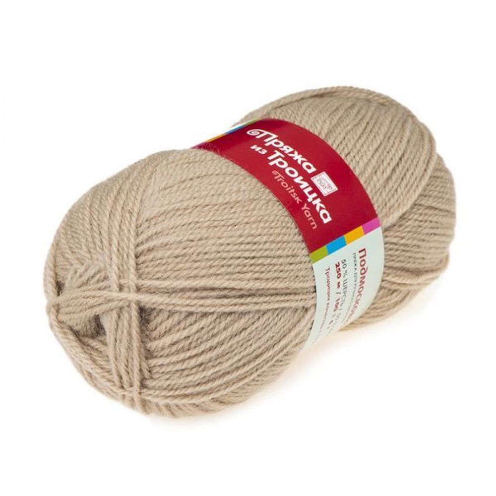 Пряжа Троицкая Подмосковная / уп.10 мот. по 100 г, 250 м, 0274 серо-бежевый