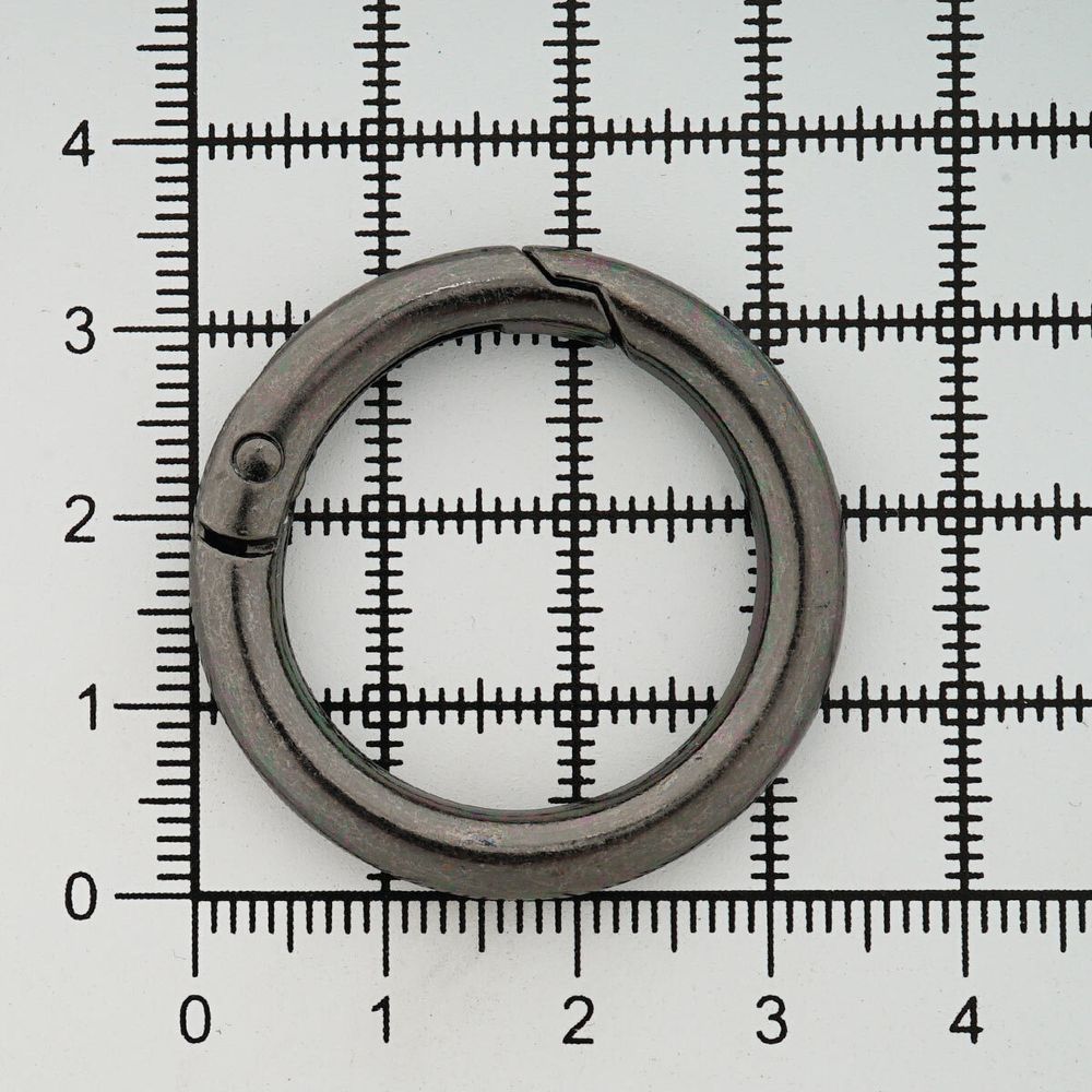 Карабин металл кольцо 25.0 мм (35х35 мм), чер.никель, 10 шт