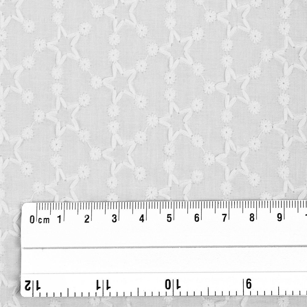 Ткань шитьё (прошва) 100 г/м², 150 см / 2 метра, TBY.Emb.8228.1.2, цв.01 белый