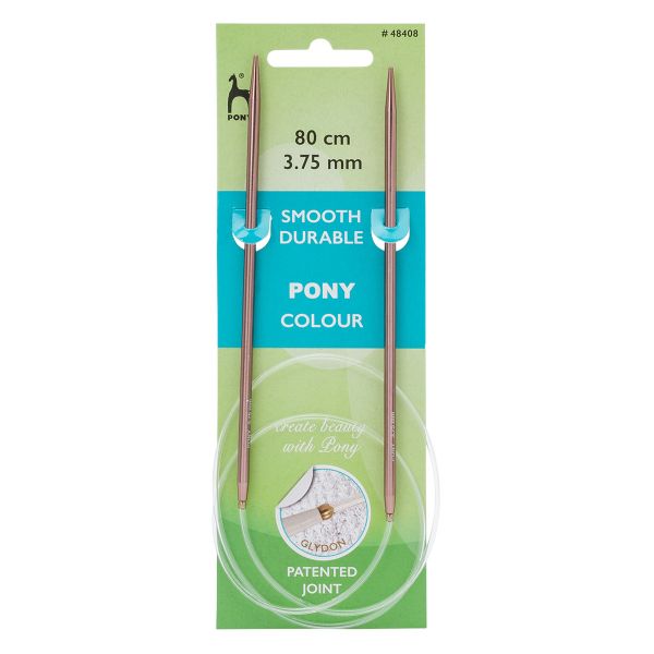 Спицы круговые Pony Colour ⌀3.75 мм, 80 см, алюминий, 48408