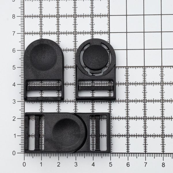 Фастекс (пряжка трезубец) пластик 20 мм, 10 шт, черный, 505023