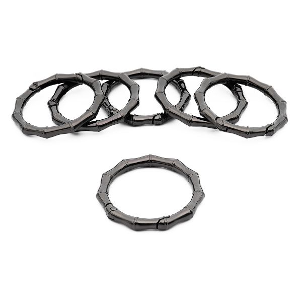 Карабин металл кольцо ⌀38 мм, декоративный, олово (черный никель), MB_2231, 6 шт