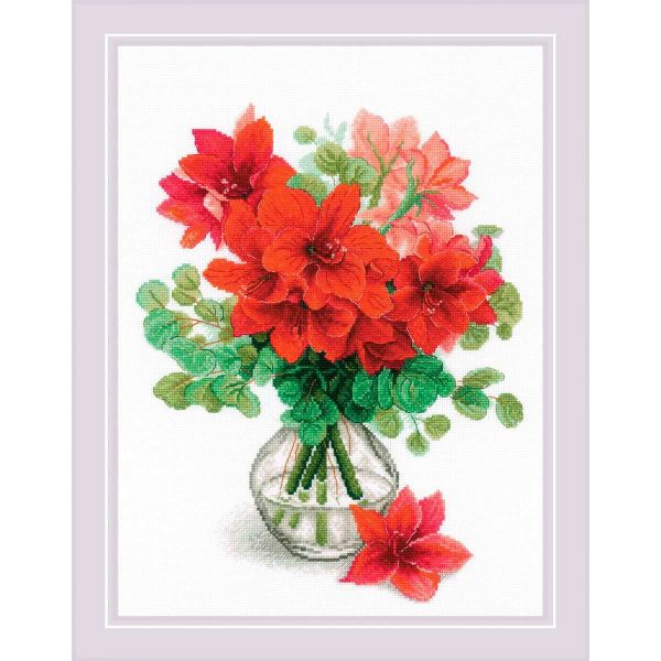 Набор для вышивания нитками Риолис, Амариллисы 30х40см