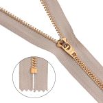 Молния металл джинсовая Т5 (5 мм) 1 зам., н/раз., 14 см, бежевый, 39063/14-3, 10 шт