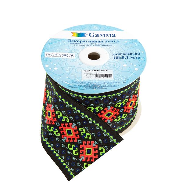 Лента (тесьма) жаккардовая 70.0 мм / 10±0.5 метров, 1, Gamma TRJ-118YP