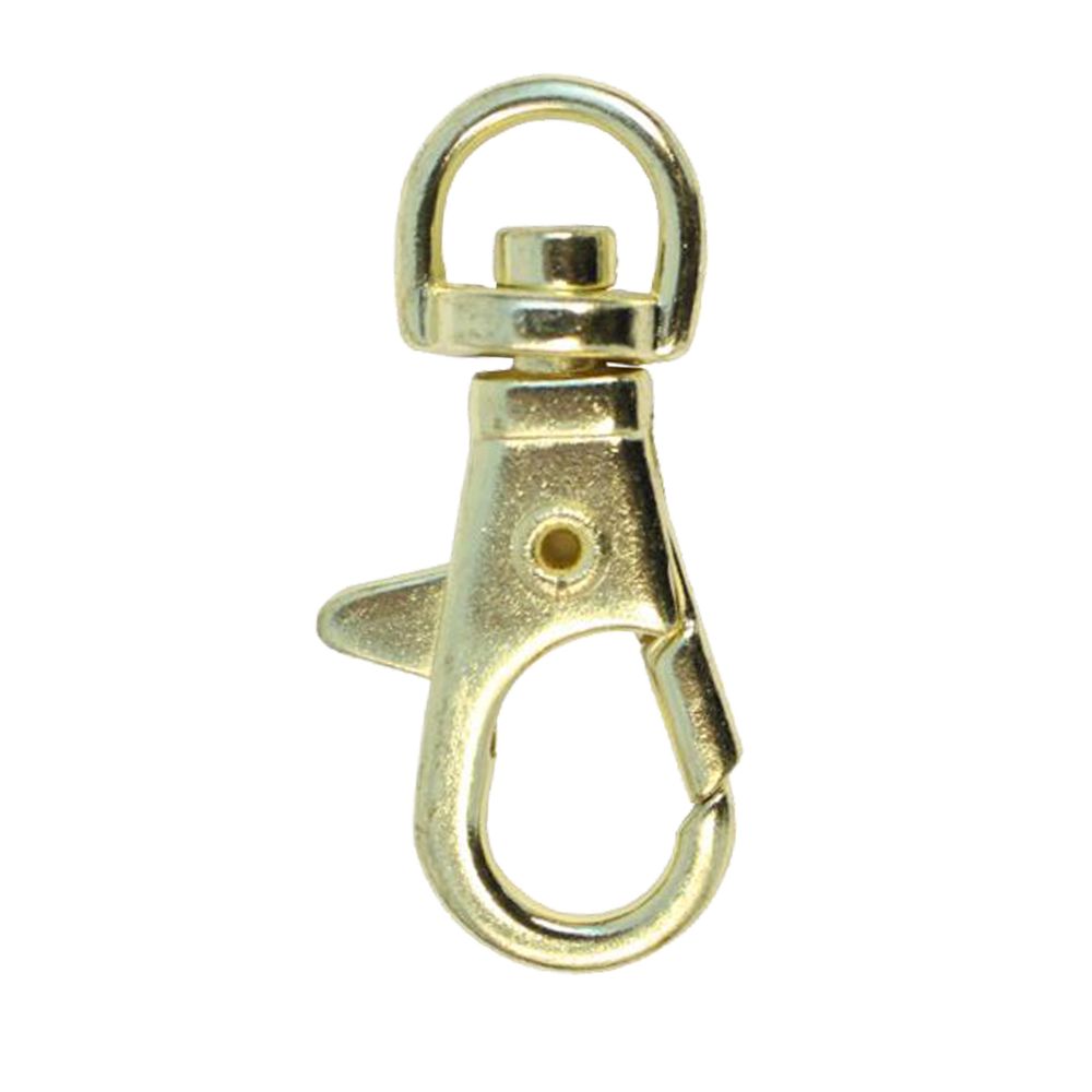 Карабин металл 09 мм (38х13 мм), золото, 10 шт