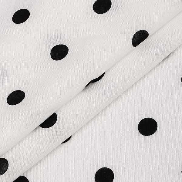 Штапель в горошек 90 г/м², 145 см / 2 метра, TBY.Vidt.04 цв.белый