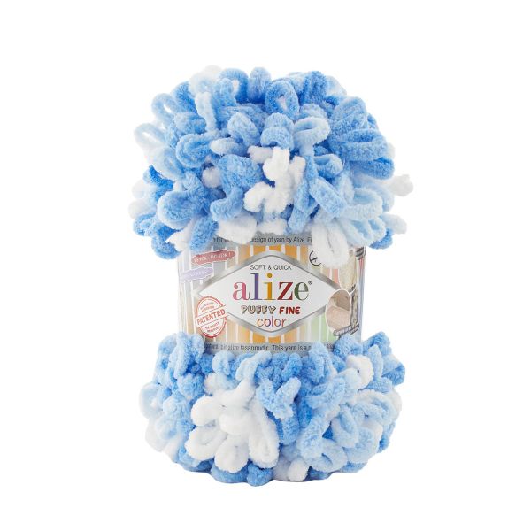 Пряжа Alize (Ализе) Puffy Fine Color / уп.5 мот. по 100 г, 14,5 м, 6371