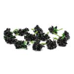Цветы искусственные декоративные 2см (12 штук) (черный)