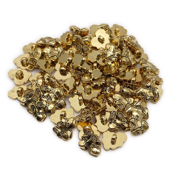 Пуговицы детские Башмачки 15 мм (золото) 57898, 72 шт