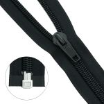 Молния спираль (витая) Т10 (10 мм) 1 зам., разъем., 75 см, черный, 10 шт