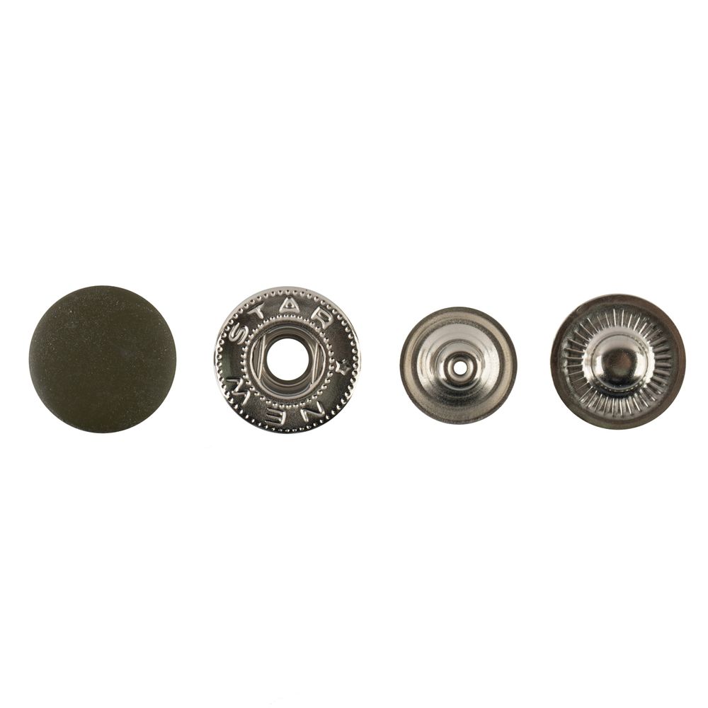 Кнопка Альфа (S-образная) ⌀15 мм, 72±5 шт, soft-touch металл, коричневый хаки soft-touch, Micron