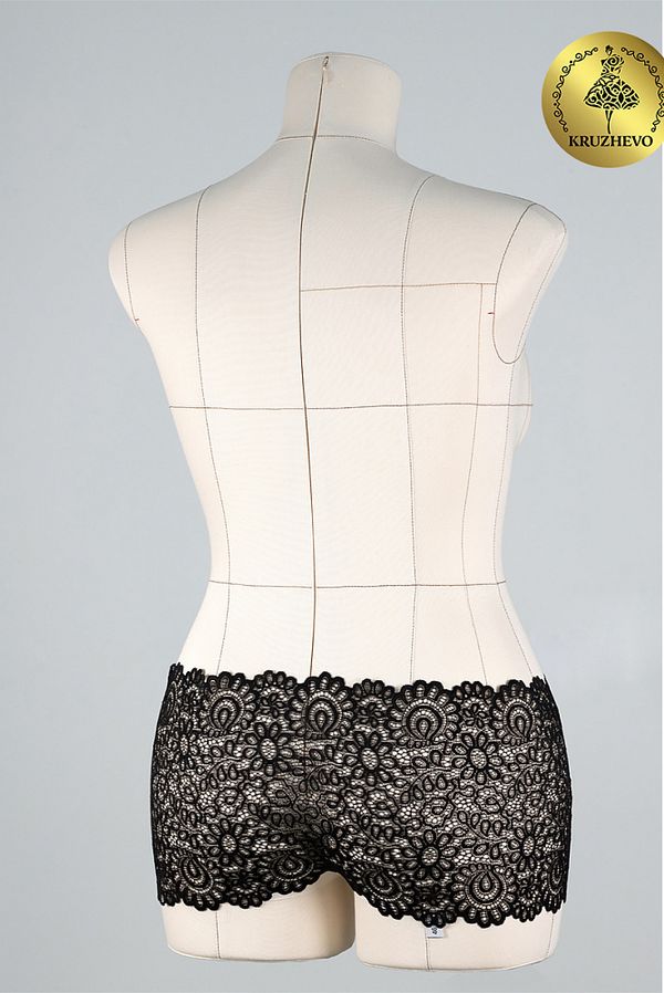 Кружево бельевое эластичное 205 мм / 3 м, TBY.YSTL00839, цв.02 черный, Kruzhevo