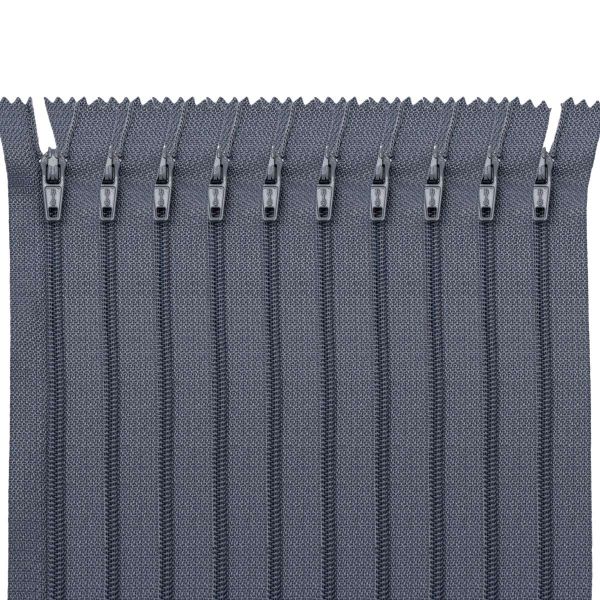 Молния спираль (витая) Т3 (3 мм) 1 зам., н/раз., 20 см, автомат, сер, 30094, 10 шт