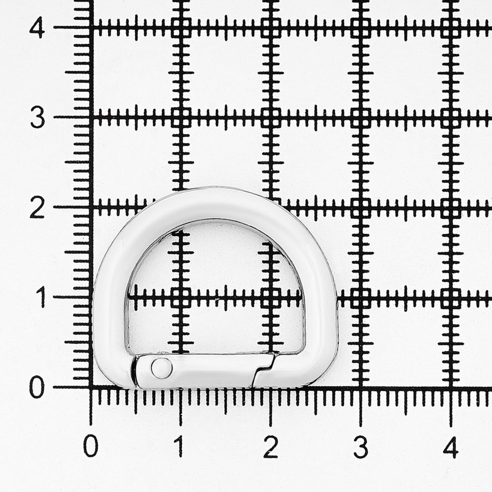 Карабин металл полукольцо 20 мм, серебро (никель), MB_2232, 6 шт