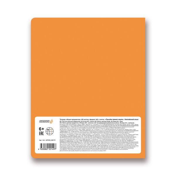 Тетрадь предметная Грызем гранит науки A5+ 48 л. на скобе, 10 шт, клетка, Английский язык 48ТСК5 000172, Светоч