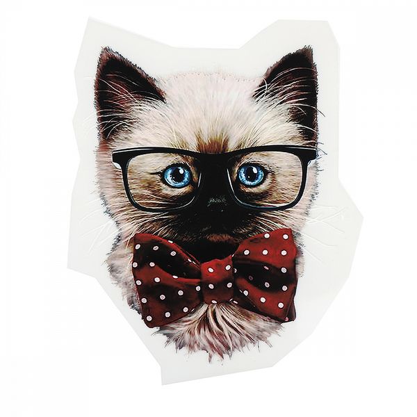 Термотрансфер арт.1223 Котенок с бабочкой 12х15см, уп.2 шт