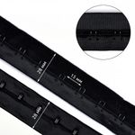 Застежки для бюстгальтера текстильные на мягкой ленте (1 ряд) 28 мм / 5 метров, шаг 15 мм, TBY-76177 цв.черный