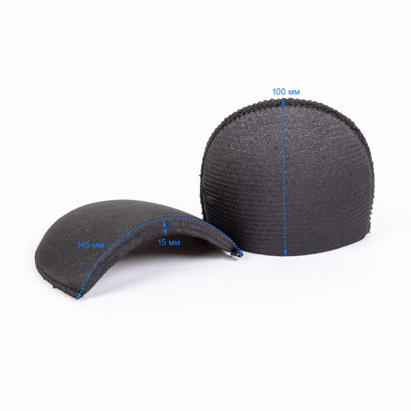 Плечевые накладки (подплечники) втачные 100х145х15 мм, 10 пар, черные, В(ОВ)-14