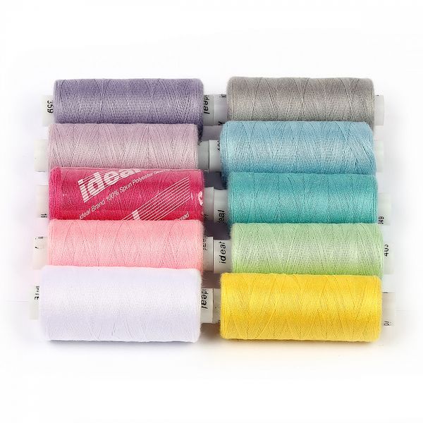 Швейные нитки (набор) 40/2, 10 кат. по 366 м, 100% п/э, MIX UN, ассорти (оттенки единорога)