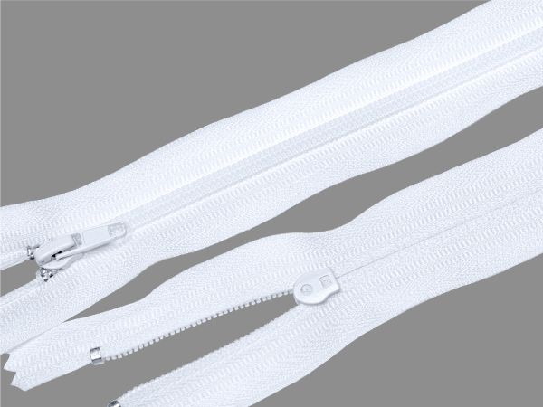 Молния спираль (витая) (цв.SBS) брючная Т4 (4 мм) 1 зам., н/раз., 20 см, автомат, S-501 белая, 2500 шт