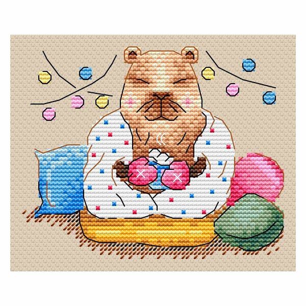 Набор для вышивания нитками МП Студия, Теплый вечер, 10х12 см