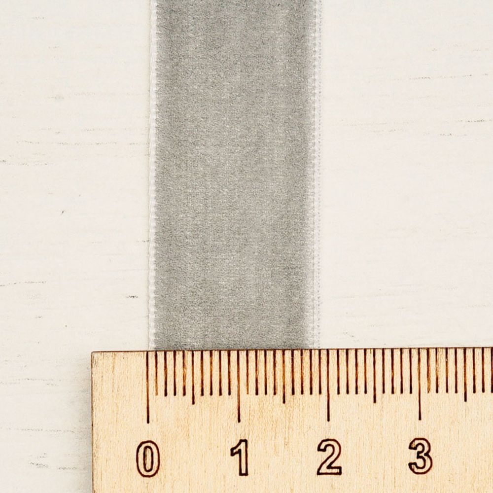 Лента бархатная (тесьма) 20.0 мм / 32.9±2 метров, 0081-1901, 182 серый