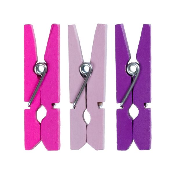 Прищепки декоративные 3.5 см, 60 шт, 06 Фиалковое поле (лавандовый, фиолетовый, розовый), Mr.Painter DKN-05