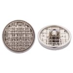 Пуговицы на ножке 24L=15 мм, металл, Silver (серебристый), 10 шт, MP06