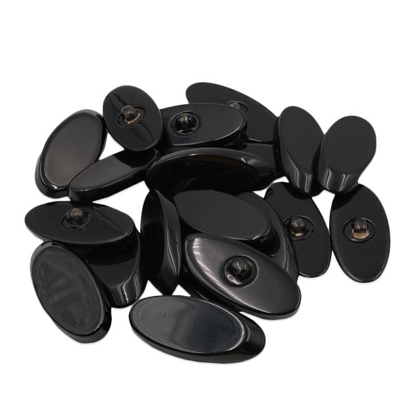 Пуговицы на ножке 72L (46мм), пластик, 3.01-416-46 черный, 20 шт