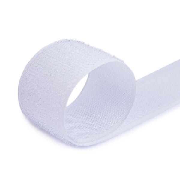 Лента контактная липучка (велкро) пришивная 40 мм / 25 метров, белый, Gamma LG-40NEK, КРЮЧОК, качество 