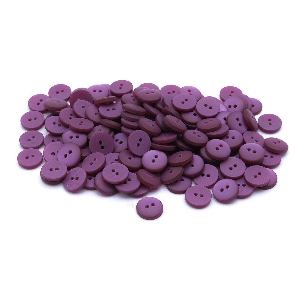 Пуговицы на 2 прокола 18L (11мм), пластик (col.15 фиолетовый), CR-K18M, 144 шт