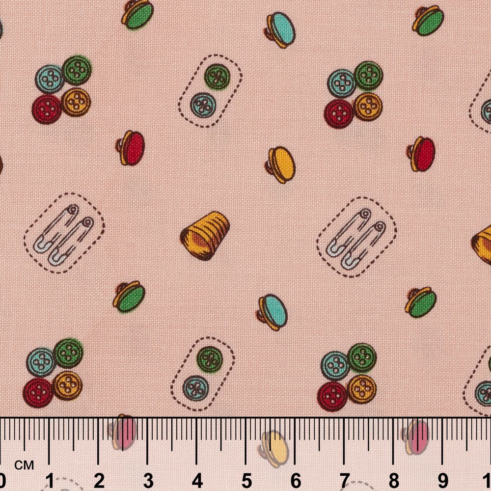 Ткань для пэчворка Peppy Век моды, рулон 112 см / 5 метров, ВМ-11 розовый, Peppy