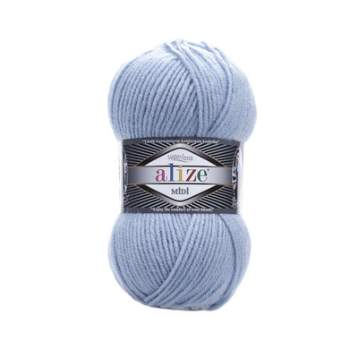 Пряжа Alize (Ализе) Superlana Midi / уп.5 мот. по 100 г, 170м, 480 светло-голубой A