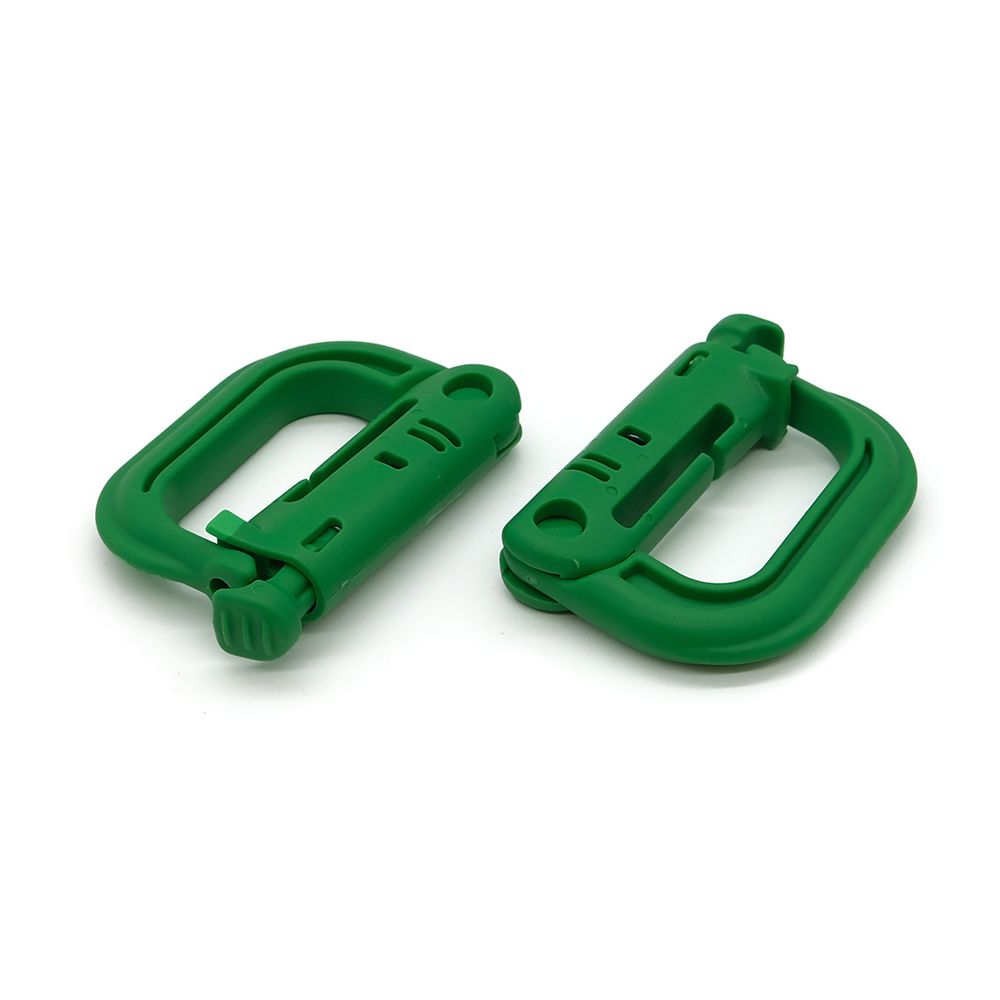 Карабин 35мм зеленый, 10 шт