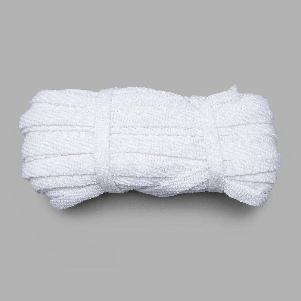 Шнур плоский плетеный х/б ⌀10.0 мм / 20 метров, 1 белый, С3862Г17