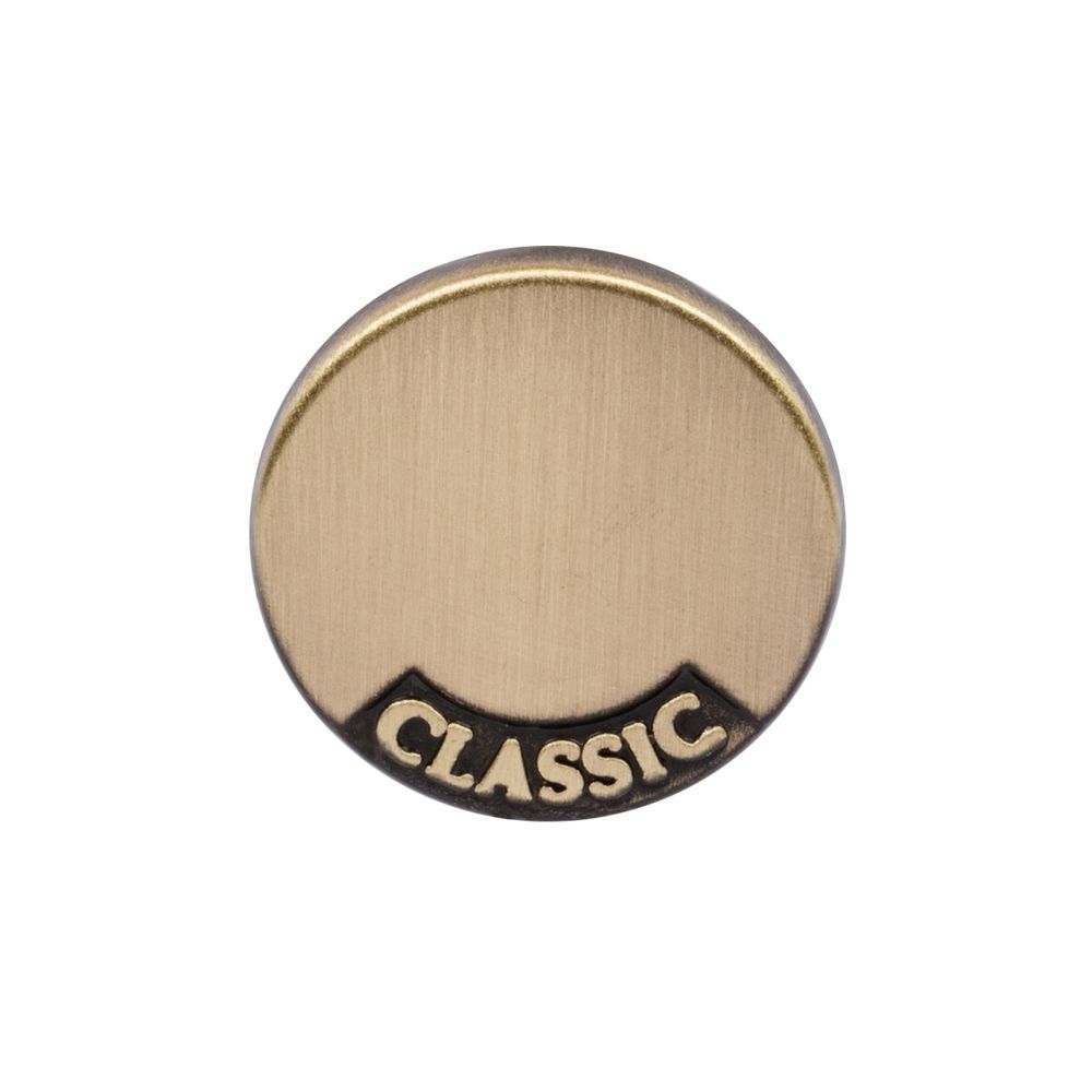 Кнопка Альфа (S-образная) ⌀15.0 мм, 36 шт, металл, нерж., 12 шлифованная бронза, MIKRON JK 001