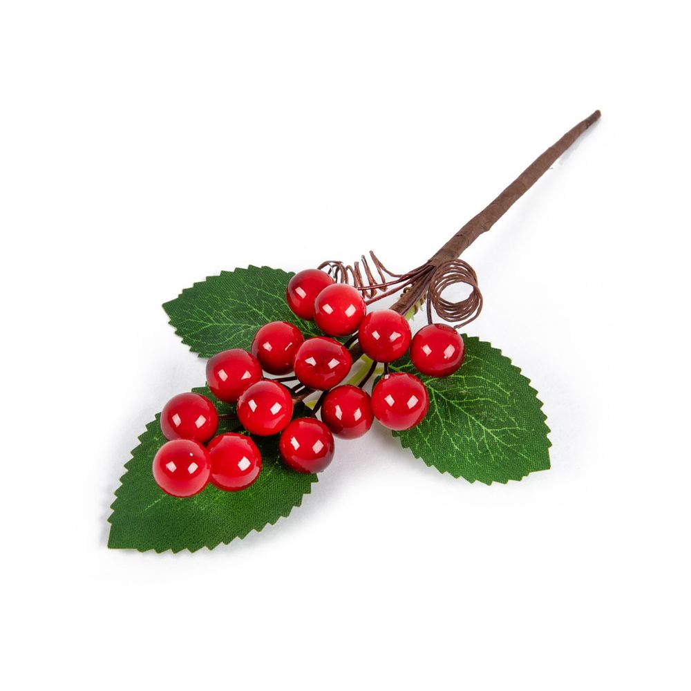 Веточка декоративная с ягодами 18 см, 3 шт, 01, Blumentag