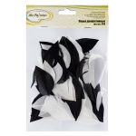Перья декоративные 5-6 см, 5х3 г,±0.5 г, 03 белый/ черный, Mr.Painter PLU-06