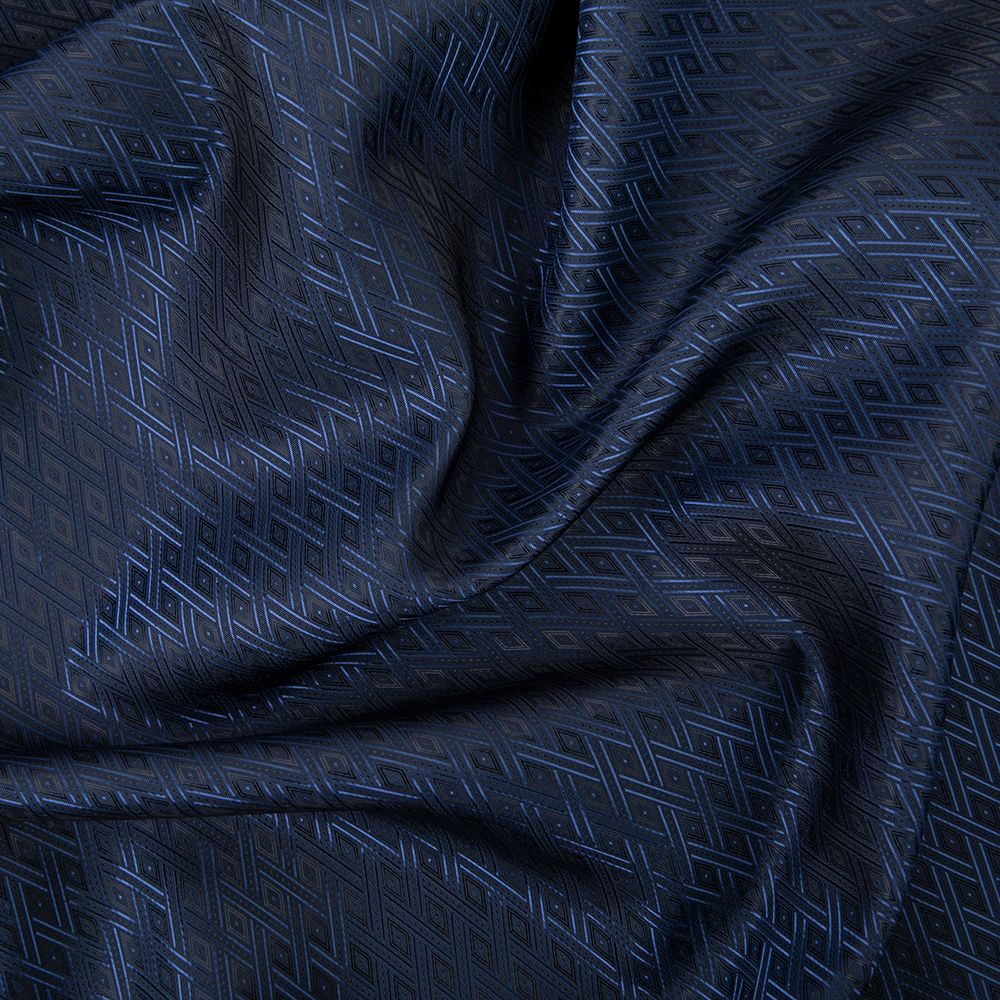 Ткань подкладочная (таффета) с рисунком 96 г/м², 100х145 см, 105 т.синий (абстрактный), Gamma JTR