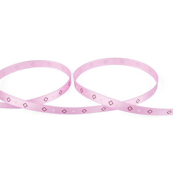 Лента атласная с рисунком _6.0 мм / 22.8 метров, R5/045 ромбики/св.лиловый, Gamma ALP-062