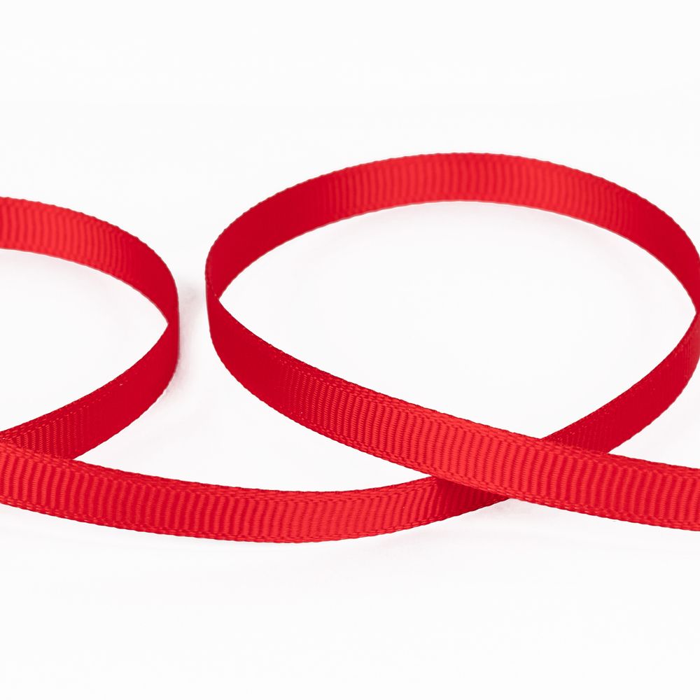 Лента репсовая нарезка _6.0 мм / 10 шт по 5.4 метра, 009 красный мак, Gamma GR-06