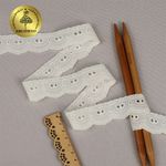 Кружево шитьё хлопок.9772 25 мм, цв.F102 молочный, уп.13.71м, Kruzhevo