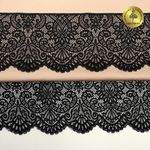 Кружево эластичное (стрейч) 110 мм, 40992PP цв.черный уп.115м, Kruzhevo