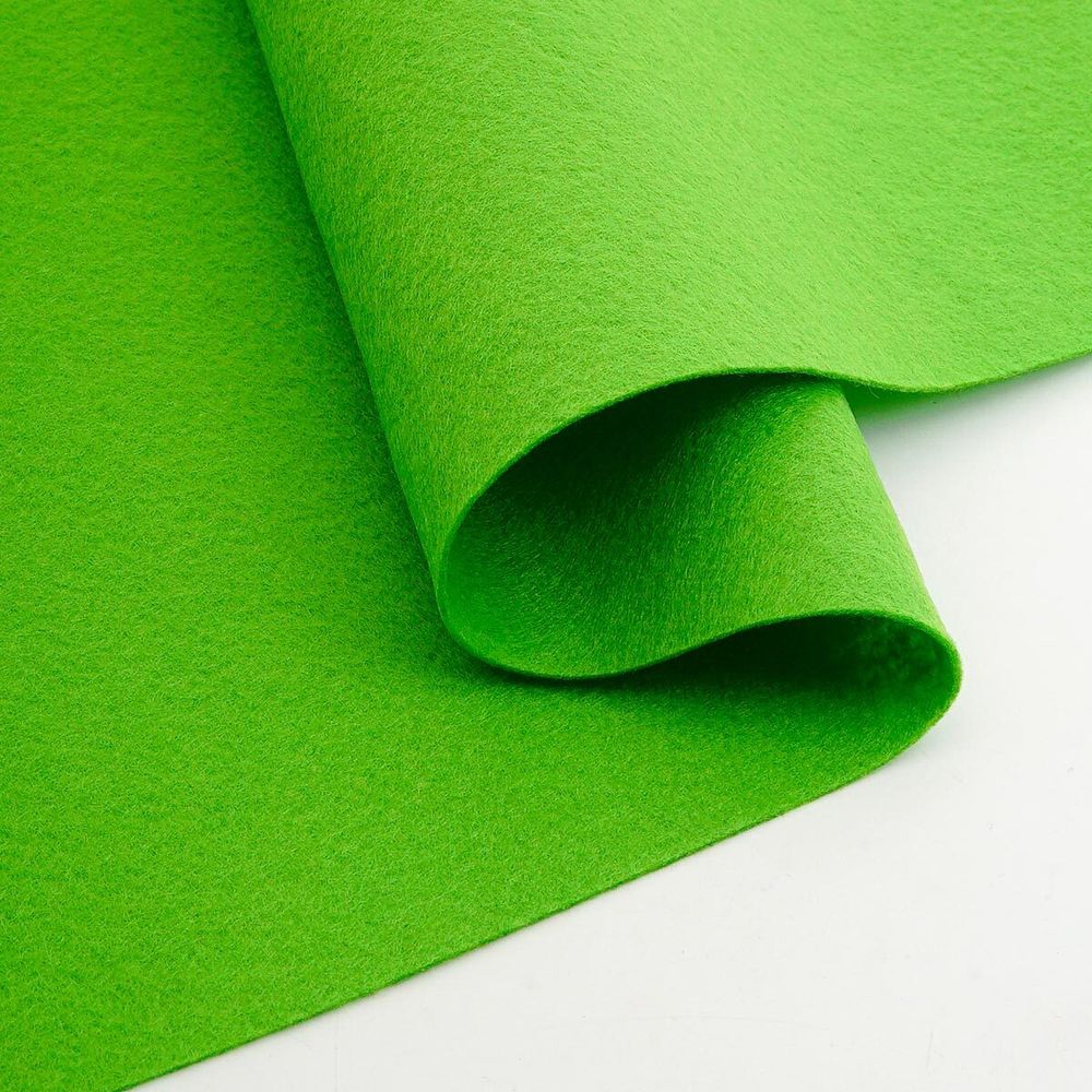 Фетр листовой мягкий 1.0 мм, 30х45 см, 10 листов, Hemline Hobby, 18 яблочный зеленый, 11.041