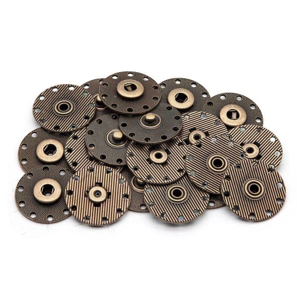 Кнопка пришивная металл ⌀28.0 мм, металл, OB, уп.10 шт