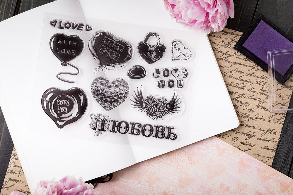 Набор штампов, 14х18 см, ASM-49 С любовью, Mr.Painter