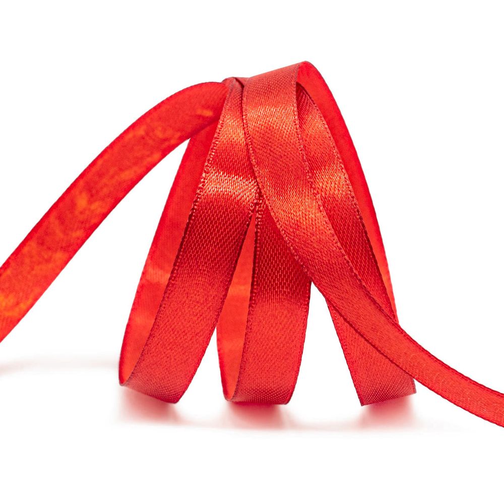 Лента атласная 1-сторонняя 12.0 мм / 22.86±1 метров, 025 алый, Globus